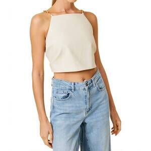 NEW LINE AND DOT piper chain top in khaki